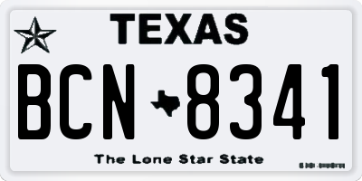 TX license plate BCN8341