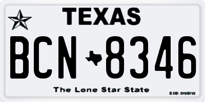 TX license plate BCN8346