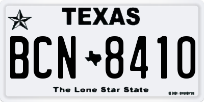 TX license plate BCN8410