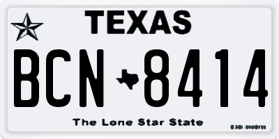 TX license plate BCN8414