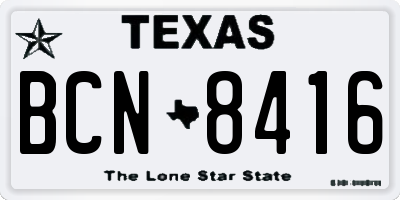 TX license plate BCN8416
