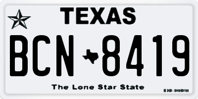 TX license plate BCN8419