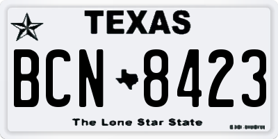 TX license plate BCN8423