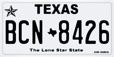 TX license plate BCN8426