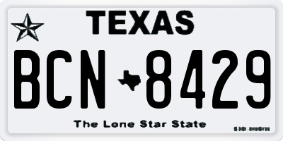 TX license plate BCN8429