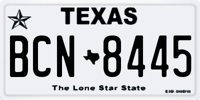 TX license plate BCN8445