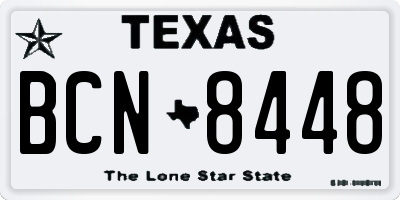 TX license plate BCN8448