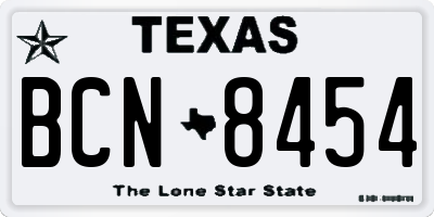 TX license plate BCN8454