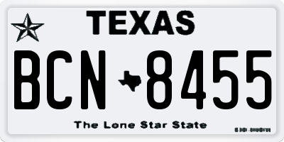 TX license plate BCN8455