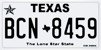 TX license plate BCN8459