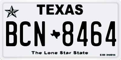 TX license plate BCN8464