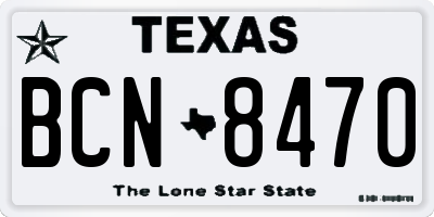TX license plate BCN8470