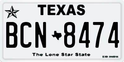 TX license plate BCN8474