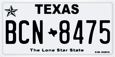 TX license plate BCN8475