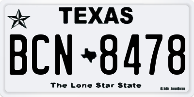 TX license plate BCN8478