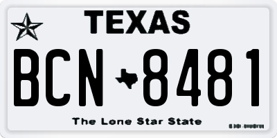 TX license plate BCN8481