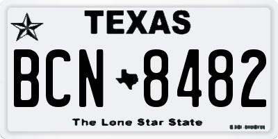 TX license plate BCN8482