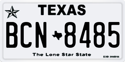 TX license plate BCN8485