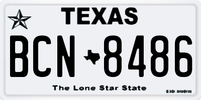 TX license plate BCN8486