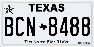 TX license plate BCN8488