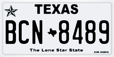 TX license plate BCN8489