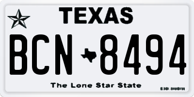 TX license plate BCN8494