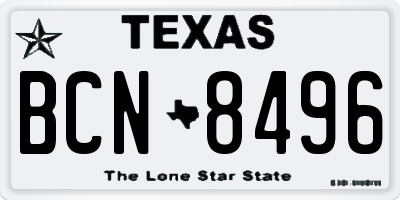 TX license plate BCN8496