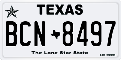 TX license plate BCN8497