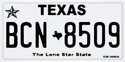 TX license plate BCN8509