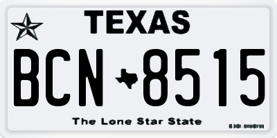 TX license plate BCN8515