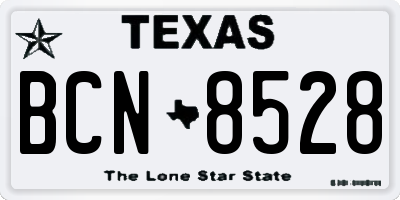 TX license plate BCN8528