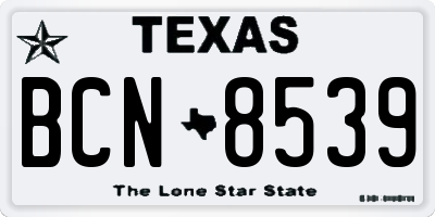 TX license plate BCN8539