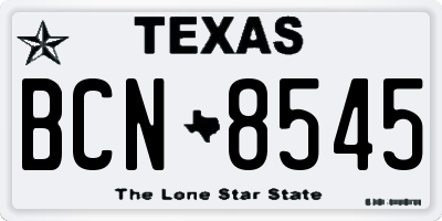 TX license plate BCN8545