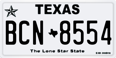 TX license plate BCN8554