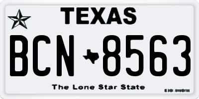 TX license plate BCN8563