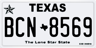 TX license plate BCN8569