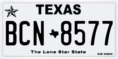 TX license plate BCN8577