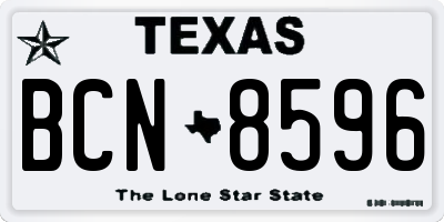 TX license plate BCN8596