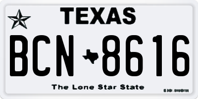 TX license plate BCN8616