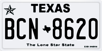 TX license plate BCN8620