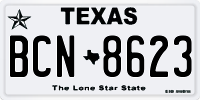TX license plate BCN8623