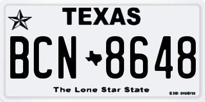 TX license plate BCN8648