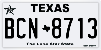 TX license plate BCN8713