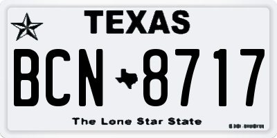 TX license plate BCN8717