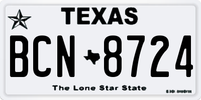 TX license plate BCN8724