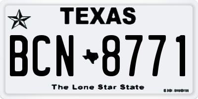 TX license plate BCN8771
