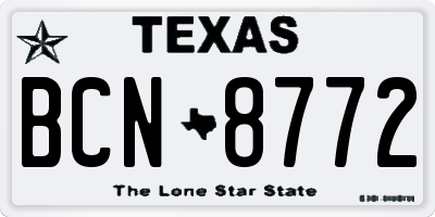 TX license plate BCN8772