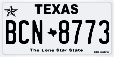 TX license plate BCN8773