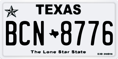 TX license plate BCN8776