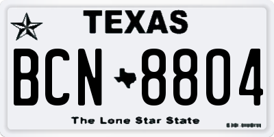 TX license plate BCN8804